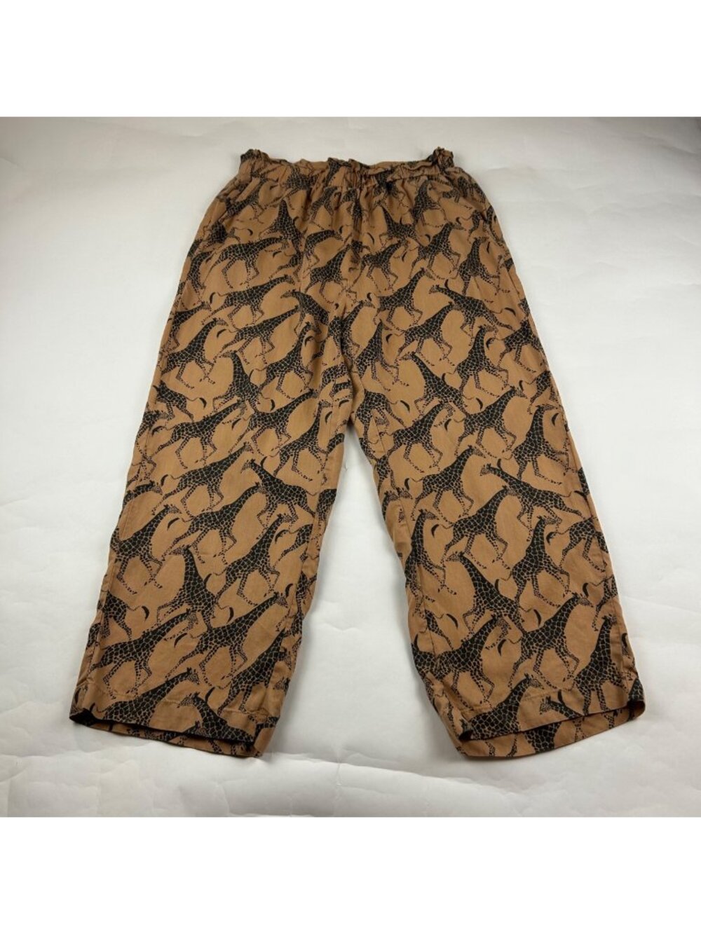 Jane + Delancey Giraffe Print Tencel Wide Leg Cropped Pant M